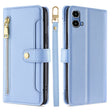 For Motorola Moto G34 5G Sheep Texture Cross-body Zipper Wallet Leather Phone Case(Blue) - Motorola Cases by PMC TechLife | Online Shopping South Africa | PMC TechLife | Buy Now Pay Later Mobicred
