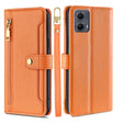 For Motorola Edge 5G 2024 Sheep Texture Cross-body Zipper Wallet Leather Phone Case(Orange) - Motorola Cases by PMC Jewellery | Online Shopping South Africa | PMC Jewellery | Buy Now Pay Later Mobicred