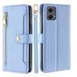 For Motorola Edge 5G 2024 Sheep Texture Cross-body Zipper Wallet Leather Phone Case(Blue) - Motorola Cases by PMC Jewellery | Online Shopping South Africa | PMC Jewellery | Buy Now Pay Later Mobicred