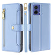 For Motorola Moto G85 5G Sheep Texture Cross-body Zipper Wallet Leather Phone Case(Blue) - free shipping - PMC TechLife - Order now!