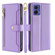 For Motorola Moto G85 5G Sheep Texture Cross-body Zipper Wallet Leather Phone Case(Purple) - Motorola Cases by PMC TechLife | Online Shopping South Africa | PMC TechLife | Buy Now Pay Later Mobicred