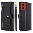 For Motorola Moto G Stylus 5G 2024 Sheep Texture Cross-body Zipper Wallet Leather Phone Case(Black) - Motorola Cases by PMC TechLife | Online Shopping South Africa | PMC TechLife | Buy Now Pay Later Mobicred