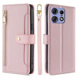 For Motorola Edge 50 Pro 5G Sheep Texture Cross-body Zipper Wallet Leather Phone Case(Pink) - Motorola Cases by PMC TechLife | Online Shopping South Africa | PMC TechLife | Buy Now Pay Later Mobicred