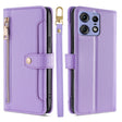 For Motorola Edge 50 Pro 5G Sheep Texture Cross-body Zipper Wallet Leather Phone Case(Purple) - Motorola Cases by PMC TechLife | Online Shopping South Africa | PMC TechLife | Buy Now Pay Later Mobicred