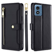 For Motorola Moto G 5G 2024 Sheep Texture Cross-body Zipper Wallet Leather Phone Case(Black) - Motorola Cases by PMC TechLife | Online Shopping South Africa | PMC TechLife | Buy Now Pay Later Mobicred