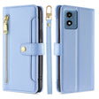 For Motorola Moto G 5G 2024 Sheep Texture Cross-body Zipper Wallet Leather Phone Case(Blue) - Motorola Cases by PMC TechLife | Online Shopping South Africa | PMC TechLife | Buy Now Pay Later Mobicred