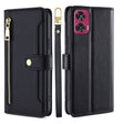 For Motorola Edge 50 Fusion 5G Sheep Texture Cross-body Zipper Wallet Leather Phone Case(Black) - Motorola Cases by PMC TechLife | Online Shopping South Africa | PMC TechLife | Buy Now Pay Later Mobicred