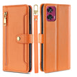 For Motorola Edge 50 Fusion 5G Sheep Texture Cross-body Zipper Wallet Leather Phone Case(Orange) - Motorola Cases by PMC TechLife | Online Shopping South Africa | PMC TechLife | Buy Now Pay Later Mobicred