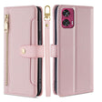 For Motorola Edge 50 Fusion 5G Sheep Texture Cross-body Zipper Wallet Leather Phone Case(Pink) - Motorola Cases by PMC TechLife | Online Shopping South Africa | PMC TechLife | Buy Now Pay Later Mobicred