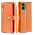 For Motorola Moto G35 5G Sheep Texture Cross-body Zipper Wallet Leather Phone Case(Orange) - Motorola Cases by PMC TechLife | Online Shopping South Africa | PMC TechLife | Buy Now Pay Later Mobicred