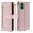 For Motorola Moto G35 5G Sheep Texture Cross-body Zipper Wallet Leather Phone Case(Pink) - Motorola Cases by PMC TechLife | Online Shopping South Africa | PMC TechLife | Buy Now Pay Later Mobicred