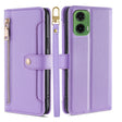 For Motorola Moto G35 5G Sheep Texture Cross-body Zipper Wallet Leather Phone Case(Purple) - Motorola Cases by PMC TechLife | Online Shopping South Africa | PMC TechLife | Buy Now Pay Later Mobicred