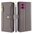 For Motorola Moto G55 5G Sheep Texture Cross-body Zipper Wallet Leather Phone Case(Grey) - Motorola Cases by PMC TechLife | Online Shopping South Africa | PMC TechLife | Buy Now Pay Later Mobicred