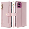 For Motorola Moto G55 5G Sheep Texture Cross-body Zipper Wallet Leather Phone Case(Pink) - Motorola Cases by PMC TechLife | Online Shopping South Africa | PMC TechLife | Buy Now Pay Later Mobicred