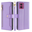 For Motorola Moto G55 5G Sheep Texture Cross-body Zipper Wallet Leather Phone Case(Purple) - Motorola Cases by PMC TechLife | Online Shopping South Africa | PMC TechLife | Buy Now Pay Later Mobicred