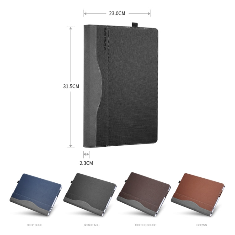 For Microsoft Surface Laptop 6 15 inch Laptop PU Leather Protective Case(Deep Blue)