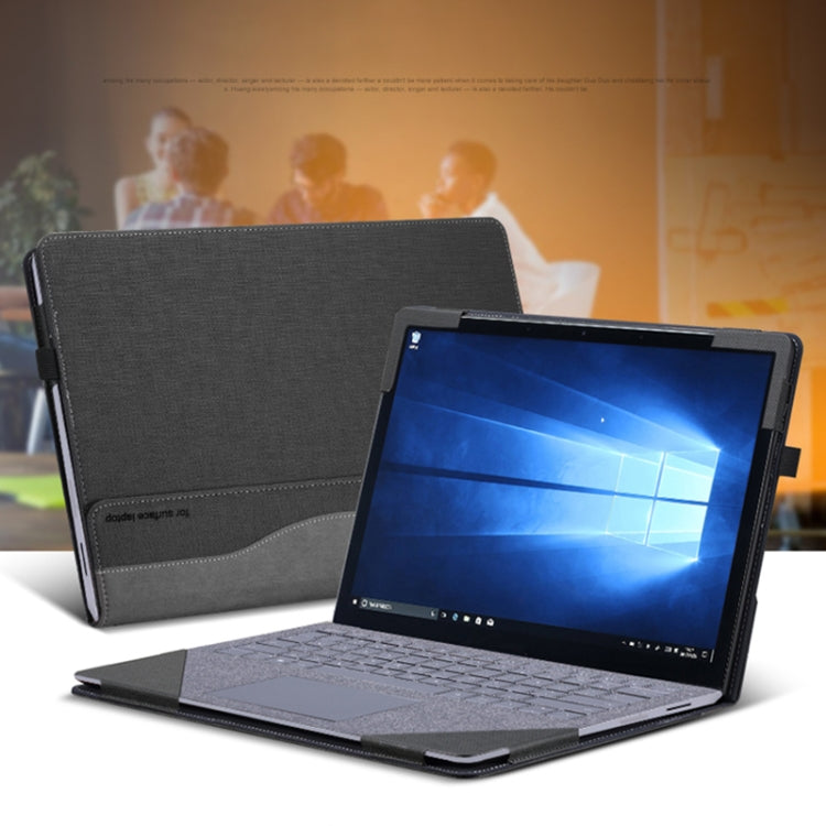 For Microsoft Surface Laptop 6 15 inch Laptop PU Leather Protective Case(Space Ash) - Others by PMC TechLife | Online Shopping South Africa | PMC TechLife | Buy Now Pay Later Mobicred