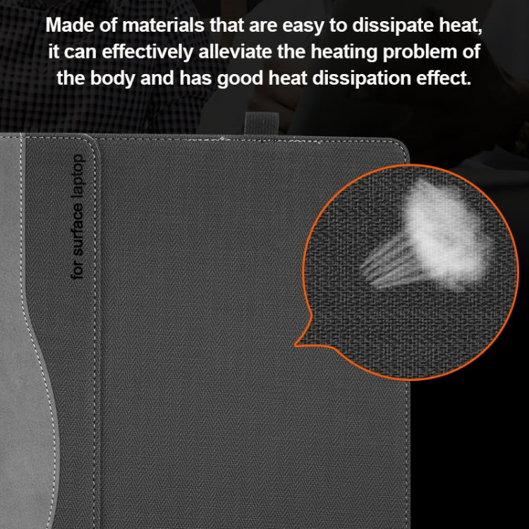 For Microsoft Surface Laptop 6 15 inch Laptop PU Leather Protective Case(Space Ash) - Others by PMC TechLife | Online Shopping South Africa | PMC TechLife | Buy Now Pay Later Mobicred