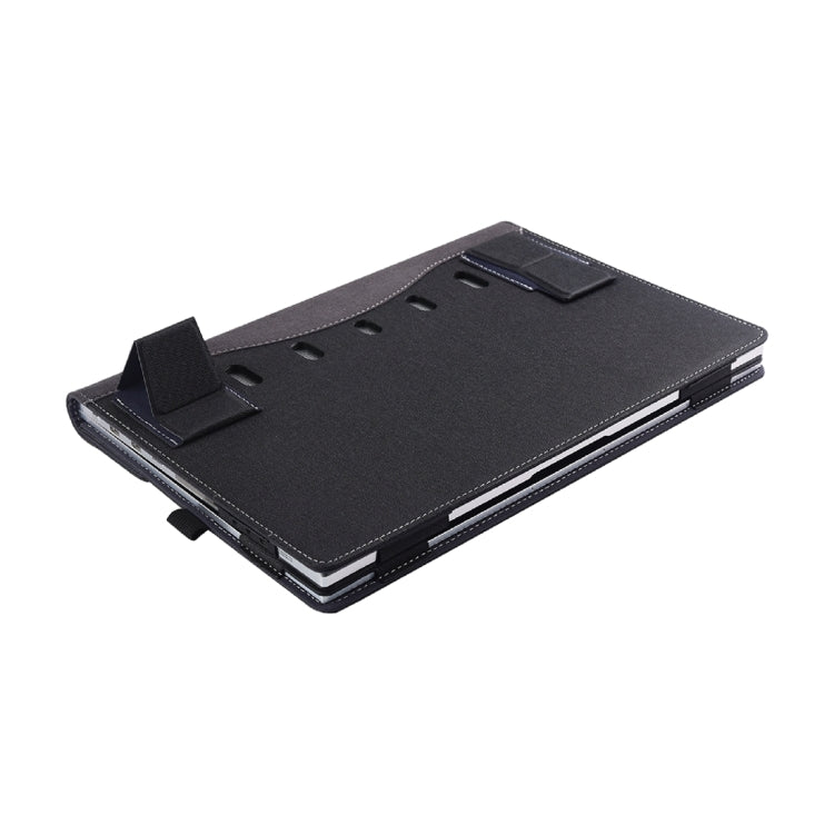 For Microsoft Surface Book 3 / 2 / 1 13.5 inch Cloth Texture Laptop Leather Case With Stand Function(Black)