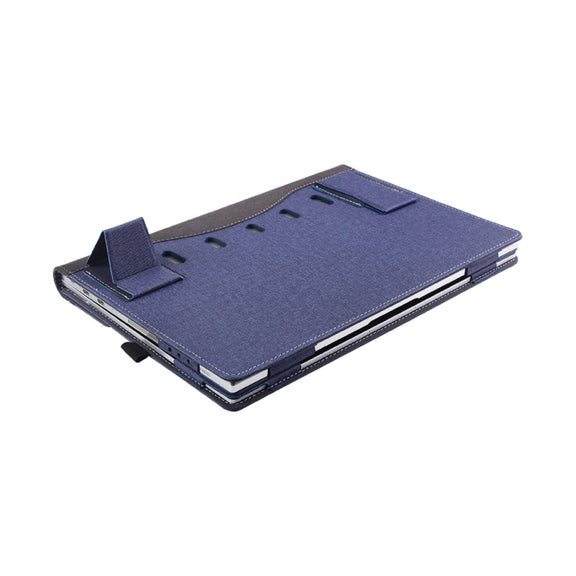 For Microsoft Surface Book 3 / 2 / 1 13.5 inch Cloth Texture Laptop Leather Case With Stand Function(Blue)