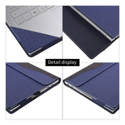 For Microsoft Surface Book 3 / 2 / 1 13.5 inch Cloth Texture Laptop Leather Case With Stand Function(Blue)