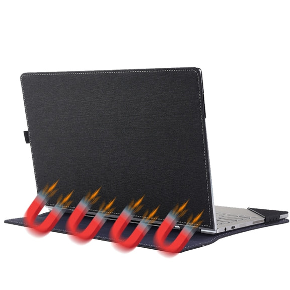 For Microsoft Surface Book 3 / 2 15 inch Cloth Texture Laptop Leather Case With Stand Function(Black)