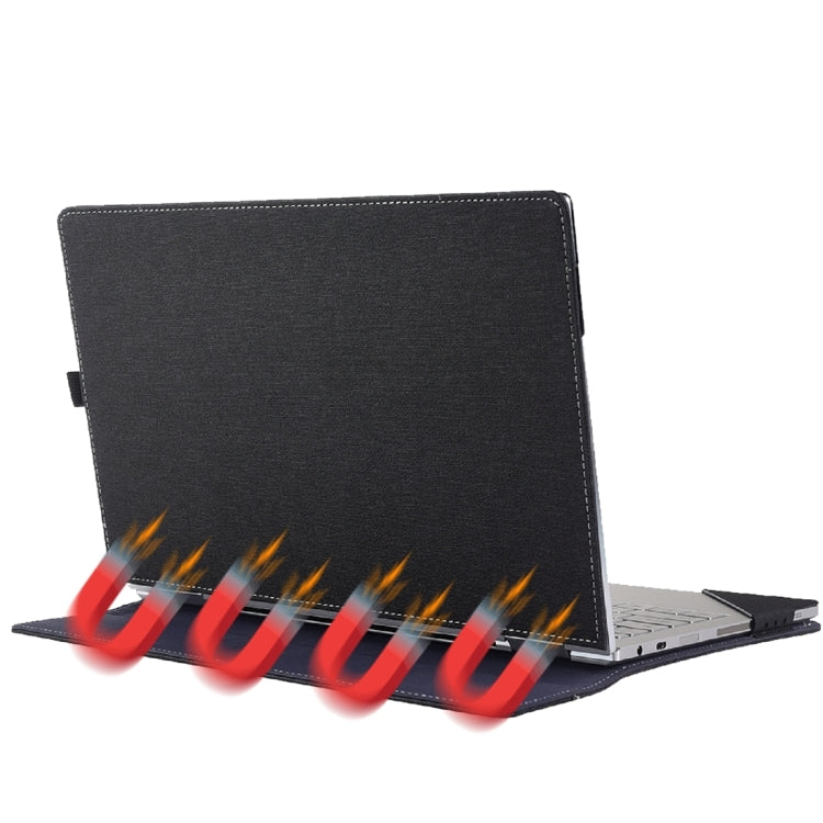 For Microsoft Surface Book 3 / 2 15 inch Cloth Texture Laptop Leather Case With Stand Function(Black)