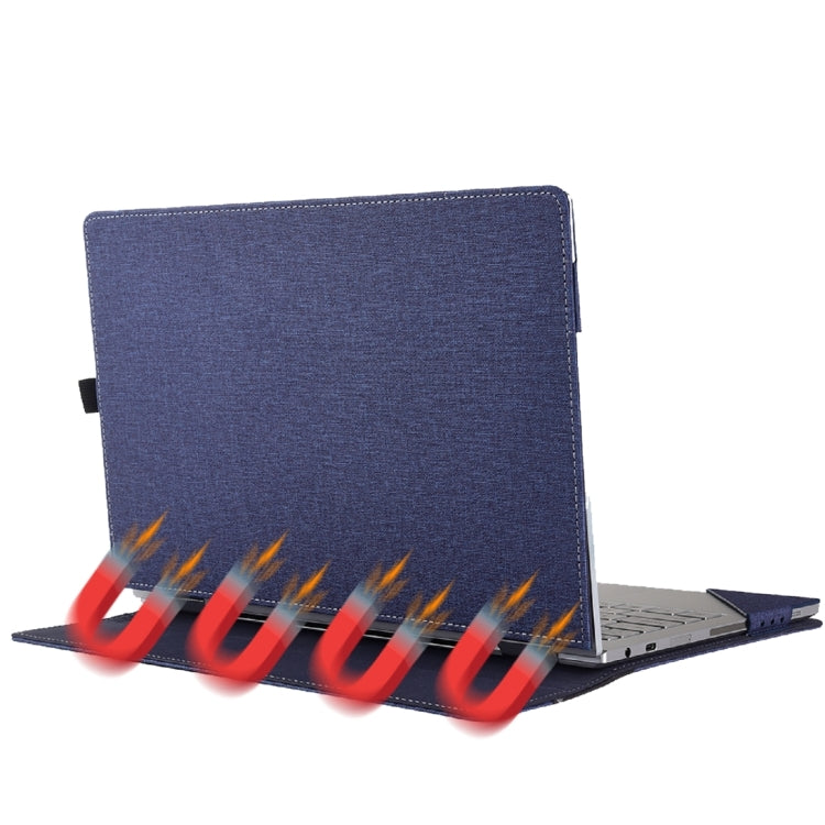 For Microsoft Surface Book 3 / 2 15 inch Cloth Texture Laptop Leather Case With Stand Function(Blue)
