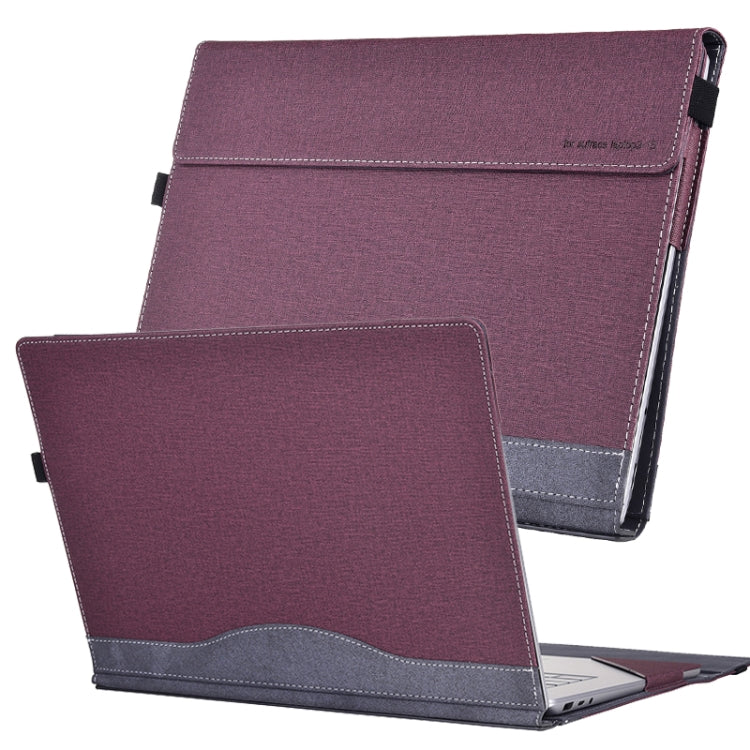 For Microsoft Surface Laptop 6 15 inch Cloth Texture Laptop Leather Protective Case(Wine Red) - free shipping - PMC TechLife - Order now!