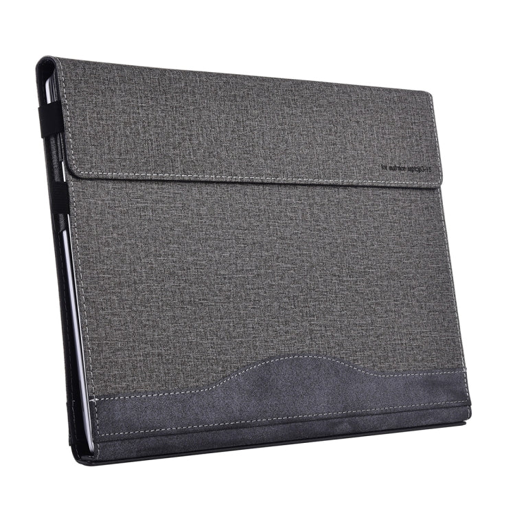 For Lenovo ThinkPad X1 Yoga Gen 4 Cloth Texture Laptop Leather Protective Case(Space Ash)