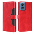 For Motorola Moto G Play 4G 2024 Skin Feel Magnetic Buckle Leather Phone Case(Red) - Motorola Cases by PMC Jewellery | Online Shopping South Africa | PMC Jewellery | Buy Now Pay Later Mobicred