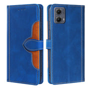 For Motorola Edge 5G 2024 Skin Feel Magnetic Buckle Leather Phone Case(Blue)