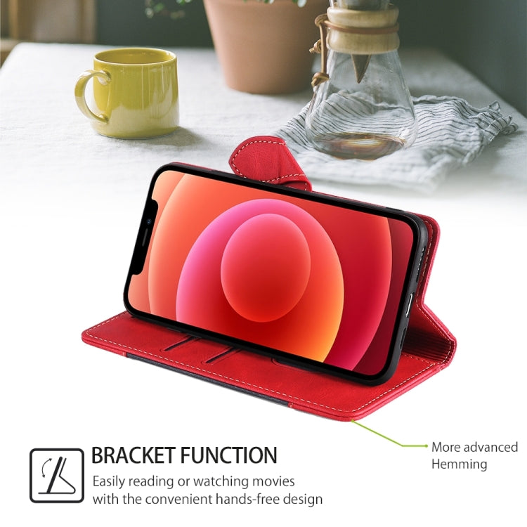 For Motorola Edge 5G 2024 Skin Feel Magnetic Buckle Leather Phone Case(Red)