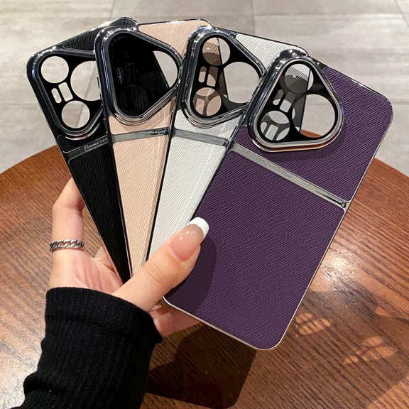 For Huawei Pura 70 Pro Electroplating Oblique Texture Shockproof Phone Case(Black)