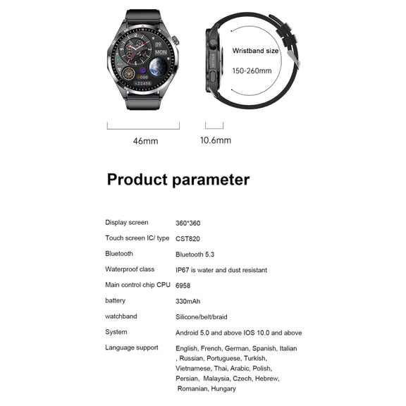 LEMFO GTS4/LT09 1.5 inch IP67 Fitness Wellness Smart Watch Support Bluetooth Call / Sleep / Blood Oxygen / Heart Rate Health Monitor, Silicone Strap(Silver)
