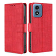 For Motorola Moto G Play 4G 2024 Skin Feel Crocodile Magnetic Clasp Leather Phone Case(Red) - Motorola Cases by PMC Jewellery | Online Shopping South Africa | PMC Jewellery | Buy Now Pay Later Mobicred