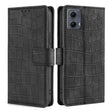 For Motorola Edge 5G 2024 Skin Feel Crocodile Magnetic Clasp Leather Phone Case(Black) - Motorola Cases by PMC Jewellery | Online Shopping South Africa | PMC Jewellery | Buy Now Pay Later Mobicred