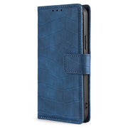 For Motorola Edge 5G 2024 Skin Feel Crocodile Magnetic Clasp Leather Phone Case(Blue)