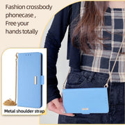 For Huawei Pura 70 Pro / 70 Pro+ 5G Crossbody Chain Leather Phone Case(Blue)