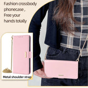 For Huawei Pura 70 Pro / 70 Pro+ 5G Crossbody Chain Leather Phone Case(Pink)