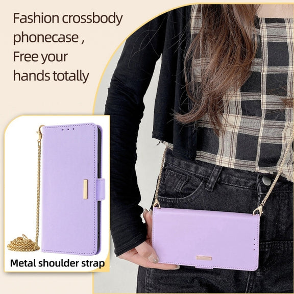 For Huawei Pura 70 Pro / 70 Pro+ 5G Crossbody Chain Leather Phone Case(Purple)