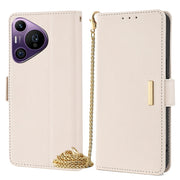 For Huawei Pura 70 Pro / 70 Pro+ 5G Crossbody Chain Leather Phone Case(White)