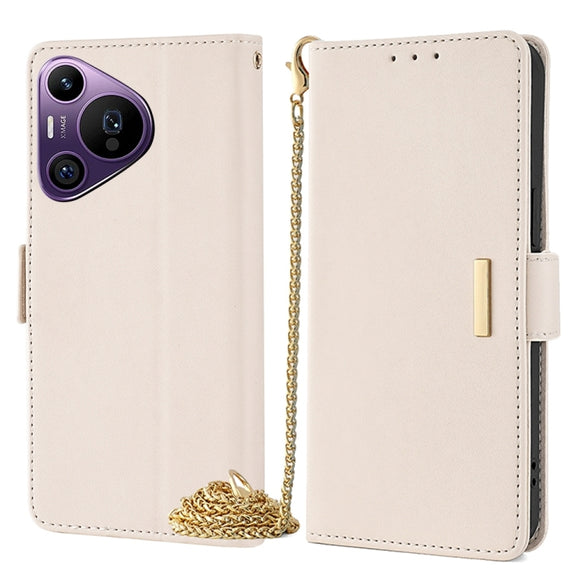 For Huawei Pura 70 Pro / 70 Pro+ 5G Crossbody Chain Leather Phone Case(White)