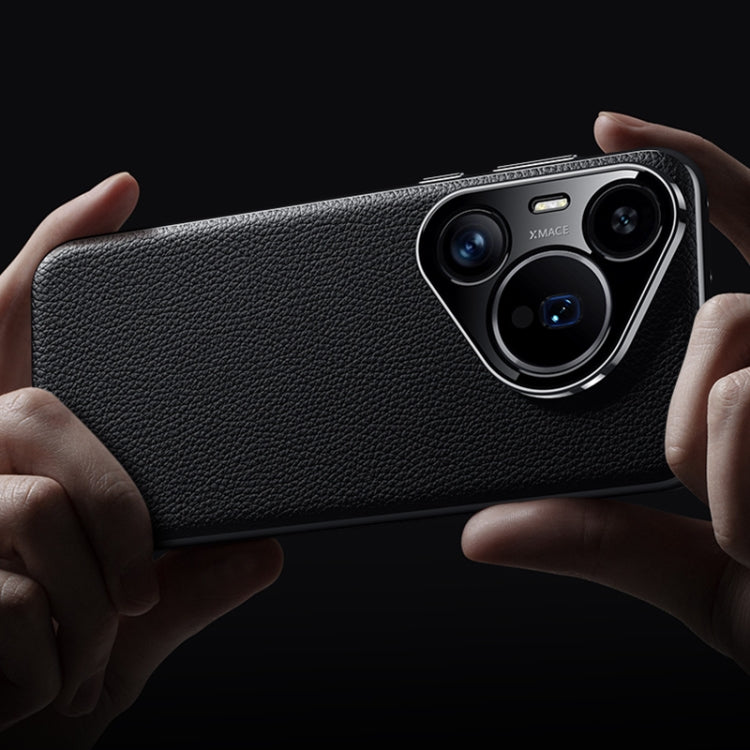 For Huawei Pura 70 Ultra Litchi Texture Genuine Leather Phone Case(Orange) - Huawei Cases by PMC Jewellery | Online Shopping South Africa | PMC Jewellery | Buy Now Pay Later Mobicred