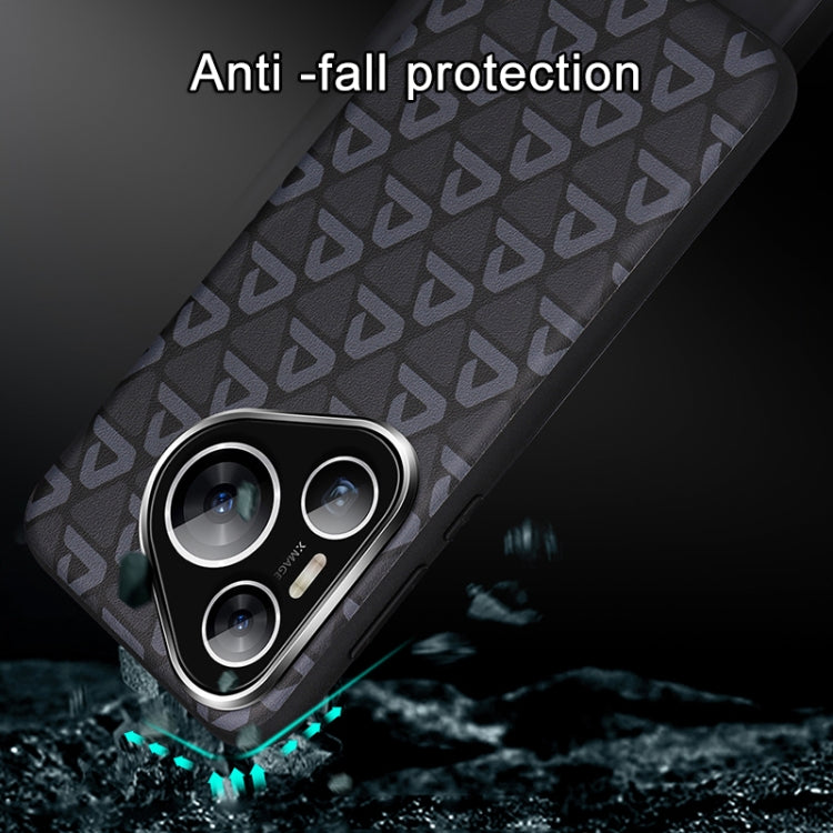 For Huawei Pura 70 Plain Leather Printed Cooling Phone Case(Black)