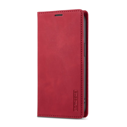 For iPhone 16e LC.IMEEKE Strong Magnetism Microfiber Leather Phone Case(Red) - iPhone 16e Cases by LC.IMEEKE | Online Shopping South Africa | PMC Jewellery | Buy Now Pay Later Mobicred