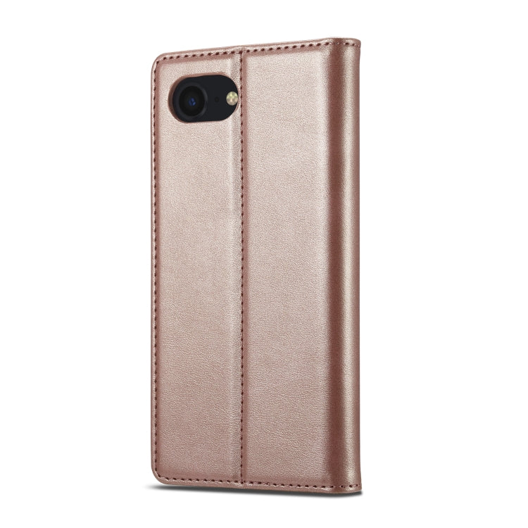 For iPhone 16e LC.IMEEKE Strong Magnetism Microfiber Leather Phone Case(Rose Gold) - iPhone 16e Cases by LC.IMEEKE | Online Shopping South Africa | PMC TechLife | Buy Now Pay Later Mobicred