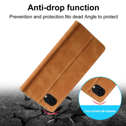 For iPhone 16e LC.IMEEKE Strong Magnetism Microfiber Leather Phone Case(Brown) - iPhone 16e Cases by LC.IMEEKE | Online Shopping South Africa | PMC Jewellery | Buy Now Pay Later Mobicred