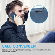 For iPhone 16 Plus LC.IMEEKE Strong Magnetism Microfiber Leather Phone Case(Blue)