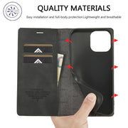 For iPhone 16 Pro LC.IMEEKE Strong Magnetism Microfiber Leather Phone Case(Black)